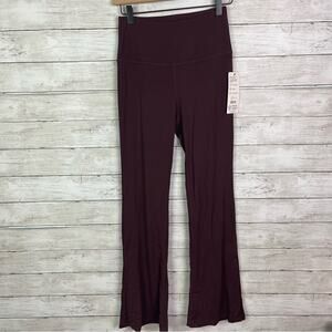 MPG Vital High Rise Boot Cut Slide Slit Leggings Coffee Size Small